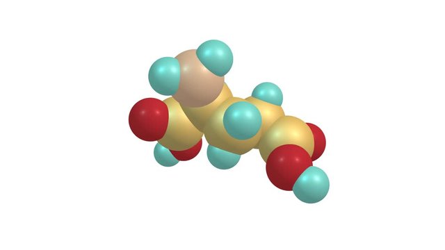 Glutamic acid molecule rotating video full HD