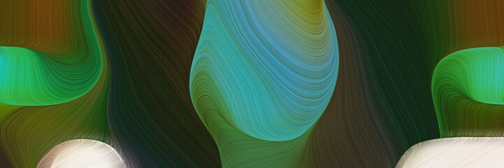 abstract landscape orientation graphic with waves. contemporary waves illustration with very dark green, medium sea green and light gray color