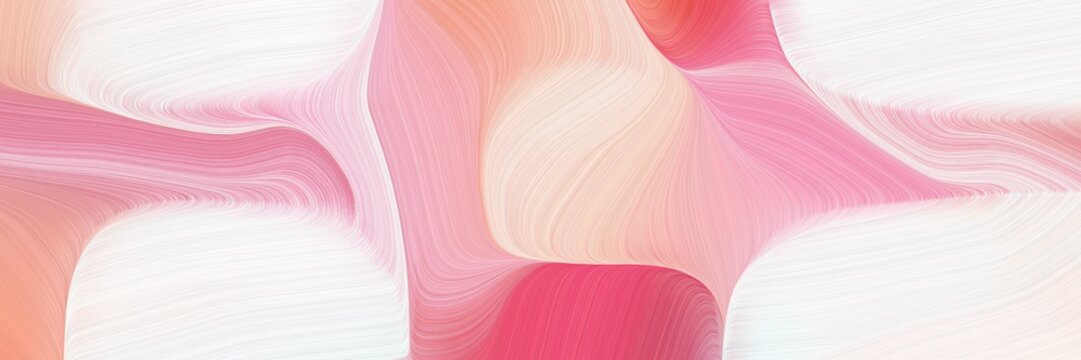 abstract futuristic background banner with misty rose, linen and pale violet red color. modern soft swirl waves background illustration