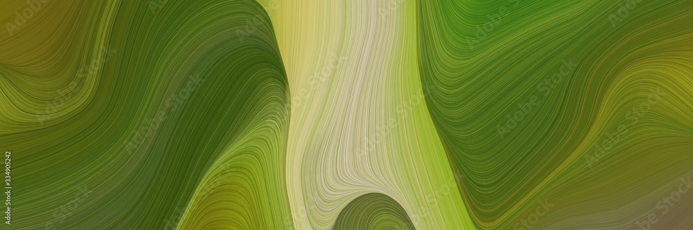 Poster abstract dynamic futuristic banner. modern soft curvy waves background illustration with dark olive 