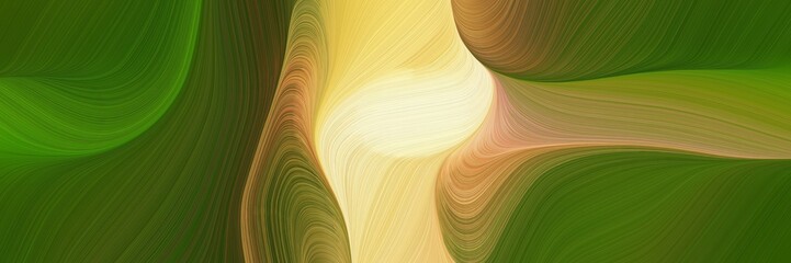 abstract beautiful futuristic banner with burly wood, dark olive green and olive drab color. modern curvy waves background design