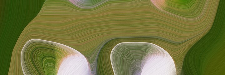 Naklejka premium abstract creative banner with dark olive green, light gray and very dark green color. modern soft curvy waves background design
