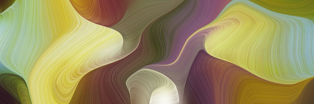 abstract futuristic background banner with pastel brown, gray gray and old mauve color. curvy background illustration © Eigens