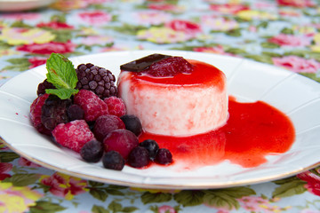 Mix berry Fruit cake with cream and creamy mousse.