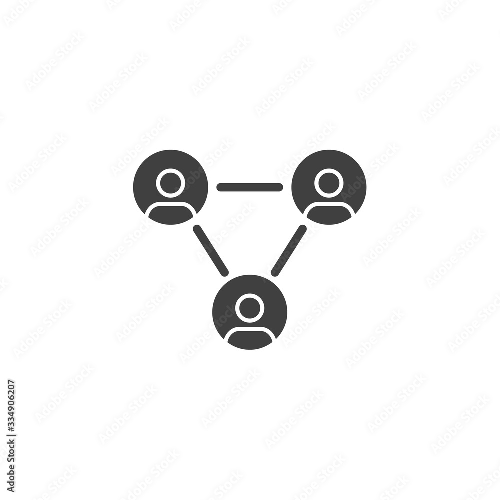 Aufkleber community vector icon. filled flat sign for mobile concept and web design. people network connection