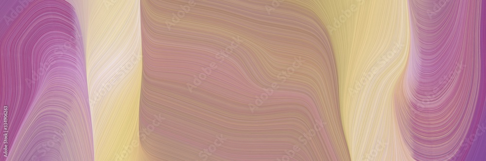 Poster abstract landscape orientation graphic with waves. abstract waves design with rosy brown, antique fuchsia and wheat color