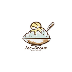 Ice cream dessert icon logo brand design graphic object.