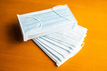 antiviral medical mask for protection against coronavirus. Surgical protective mask.prevention of the spread of virus.