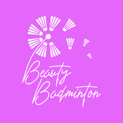 Dandelion from shuttlecock for beauty badminton logo
