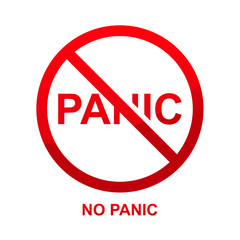 No panic sign isolated on white background,vector illustration.