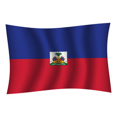 Haiti flag background with cloth texture.Haiti Flag vector illustration eps10. - Vector