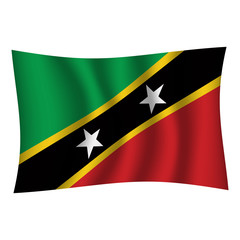 Saint Kitts and Nevis flag background with cloth texture.Saint Kitts and Nevis Flag vector illustration eps10. - Vector