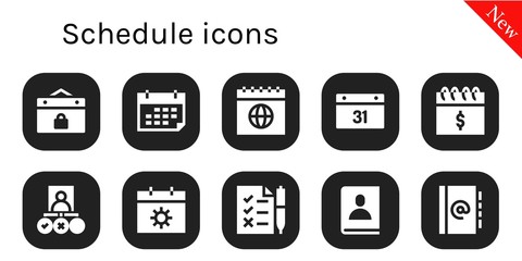 schedule icon set