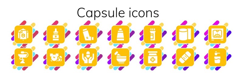 Modern Simple Set of capsule Vector filled Icons