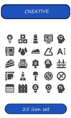Modern Simple Set of creative Vector filled Icons