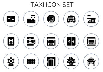 Modern Simple Set of taxi Vector filled Icons
