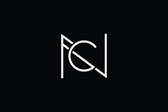 Minimal elegant monogram art logo. Outstanding professional trendy awesome artistic NC CN initial based Alphabet icon logo. Premium Business logo White color on black background