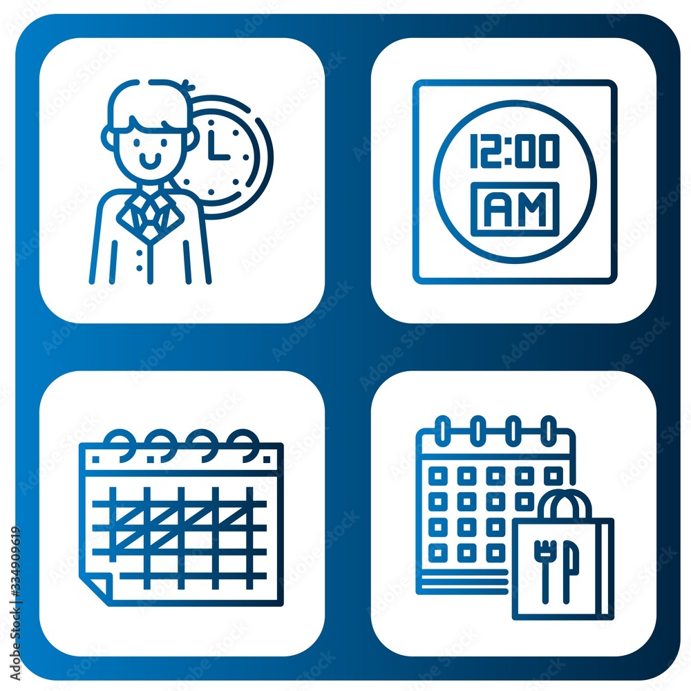 Poster number simple icons set