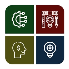 Fototapeta premium brain simple icons set