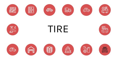 Set of tire icons