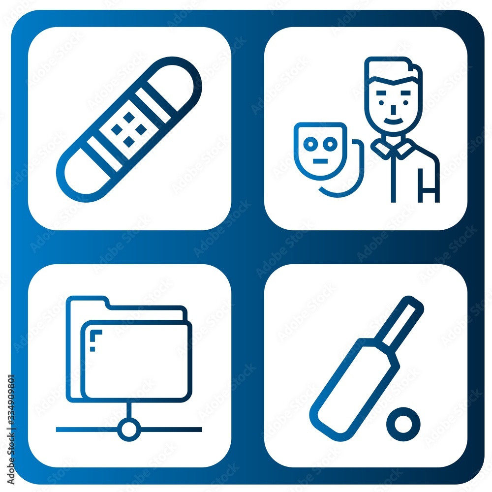 Poster set of action icons