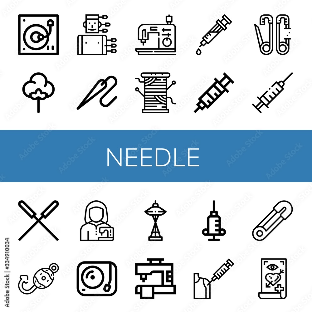 Canvas Prints needle icon set