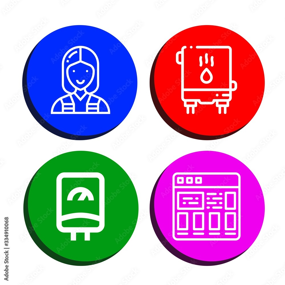Poster installation simple icons set