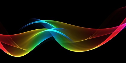 Abstract rainbow light wave futuristic background