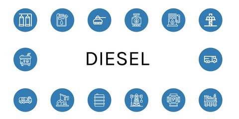 diesel icon set
