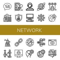 network simple icons set
