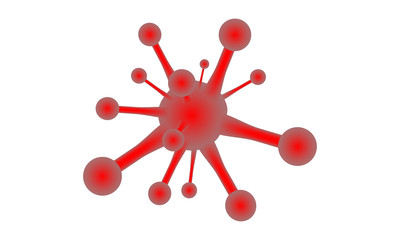 Coronavirus (2019-nCoV) Background with realistic 3d red and white Vector medicine illustration