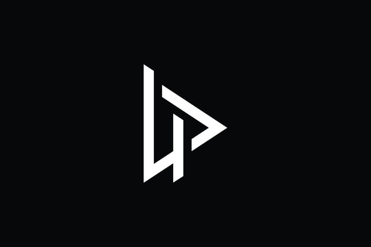 Minimal elegant monogram art logo. Outstanding professional trendy awesome artistic LP PL PD DP initial based Alphabet icon logo. Premium Business logo White color on black background