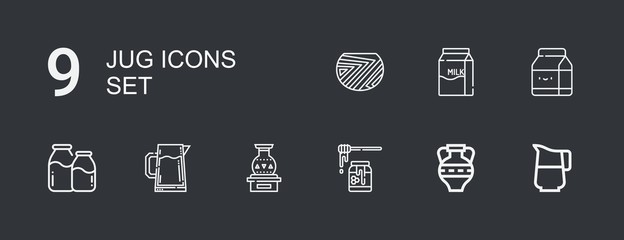 Editable 9 jug icons for web and mobile