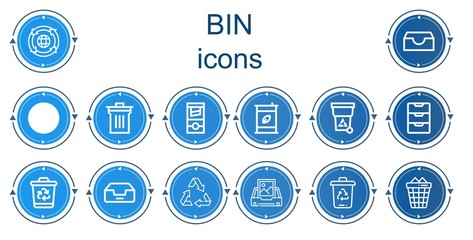 Editable 14 bin icons for web and mobile
