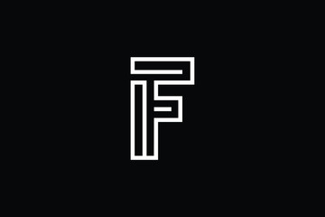 Minimal elegant monogram art logo. Outstanding professional trendy awesome artistic F FF initial based Alphabet icon logo. Premium Business logo White color on black background