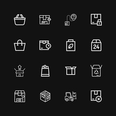 Editable 16 merchandise icons for web and mobile