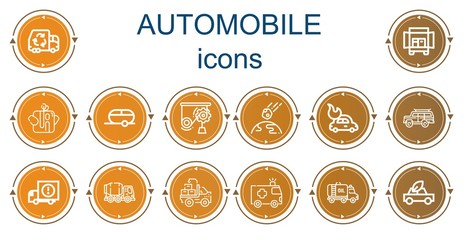 Editable 14 automobile icons for web and mobile