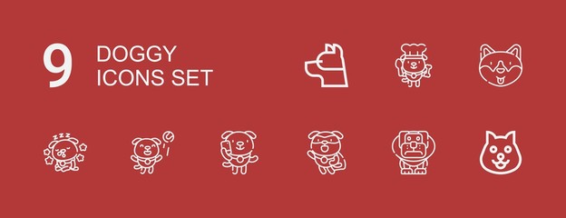 Editable 9 doggy icons for web and mobile