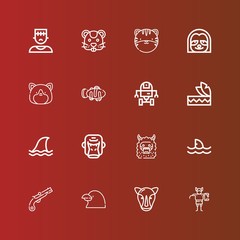 Editable 16 mascot icons for web and mobile