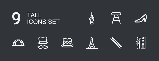Editable 9 tall icons for web and mobile