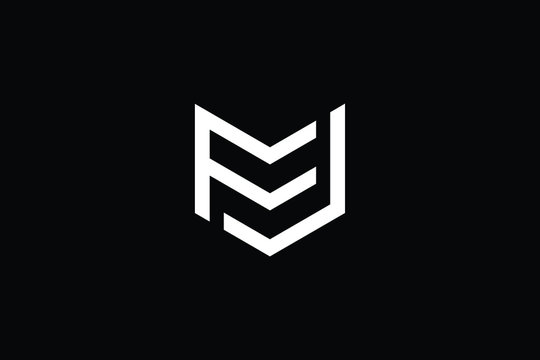 Minimal elegant monogram art logo. Outstanding professional trendy awesome artistic FJ JF initial based Alphabet icon logo. Premium Business logo White color on black background