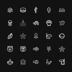 Editable 25 underwater icons for web and mobile