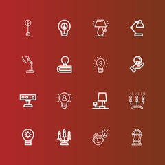 Editable 16 illumination icons for web and mobile