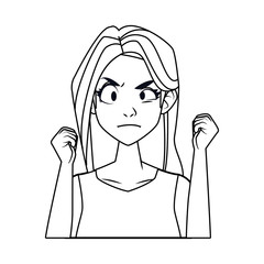 woman angry with stress symptom character