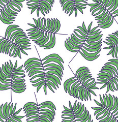 Isolated botanical leaves background vector design