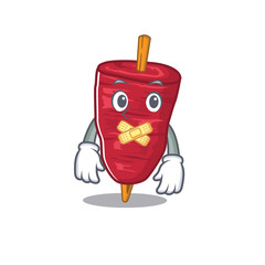 Doner kebab cartoon character style with mysterious silent gesture