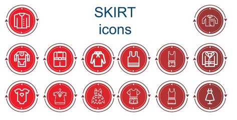 Editable 14 skirt icons for web and mobile