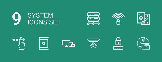 Editable 9 system icons for web and mobile