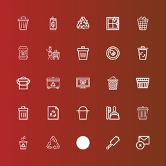 Editable 25 garbage icons for web and mobile