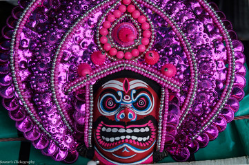 Chhau dance mask used by the folk dancers of Purulia West Bengal India